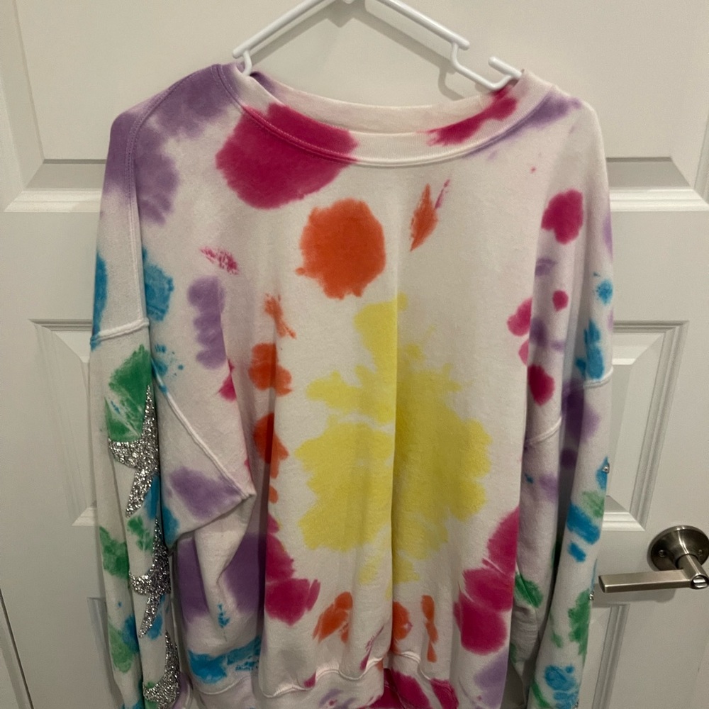 Carmar LF tie dye rhinestone sweatshirt great condition. Oversized fit